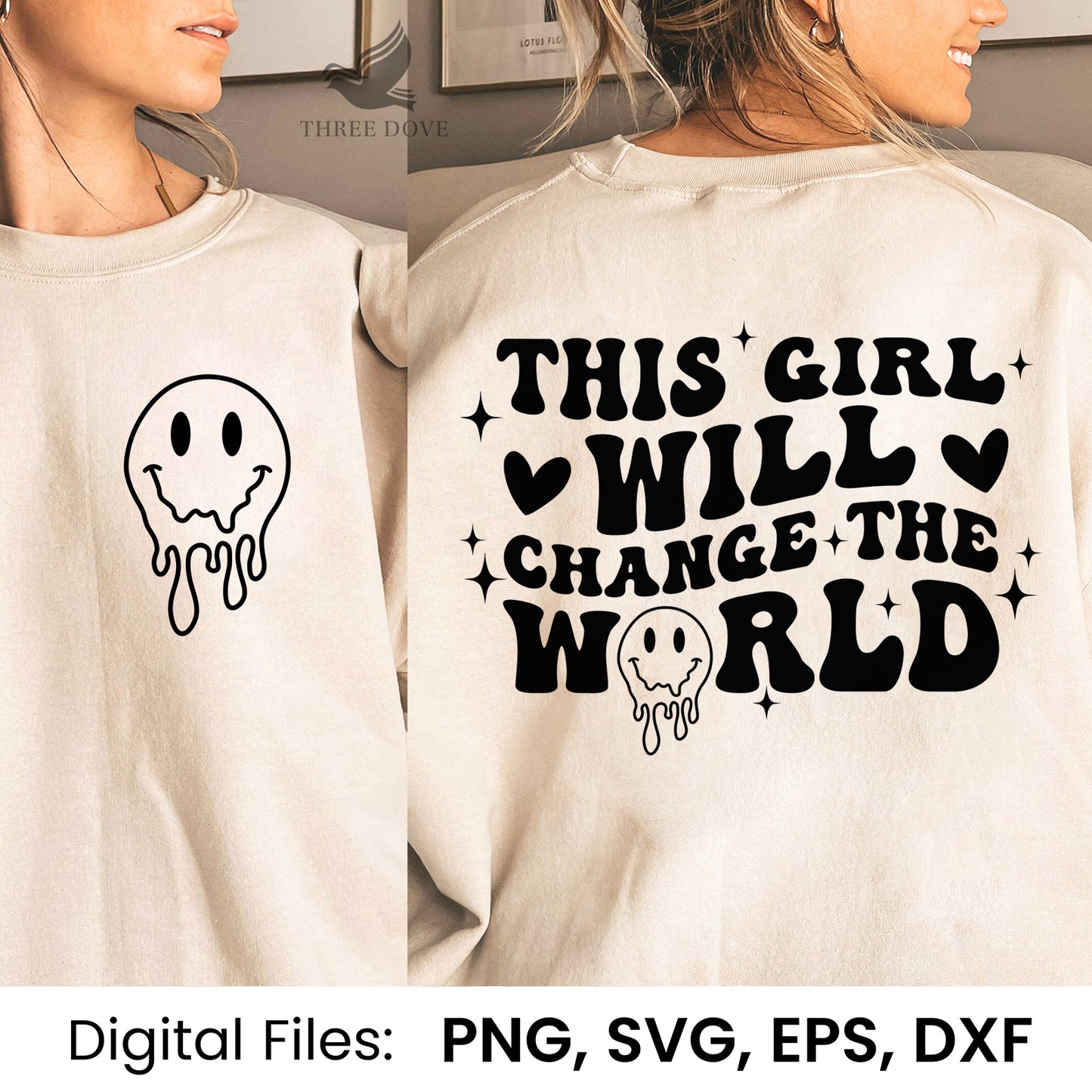 this girl will change the world retro wavy svg