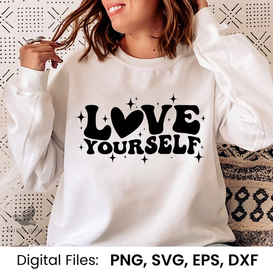 Love Yourself Retro Wavy SVG