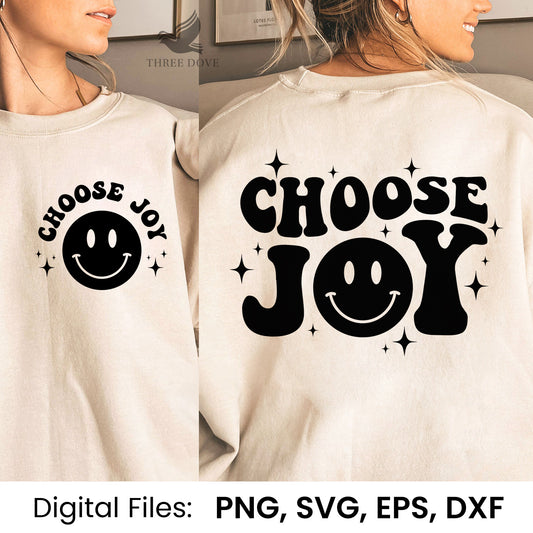 Choose Joy Retro Wavy SVG