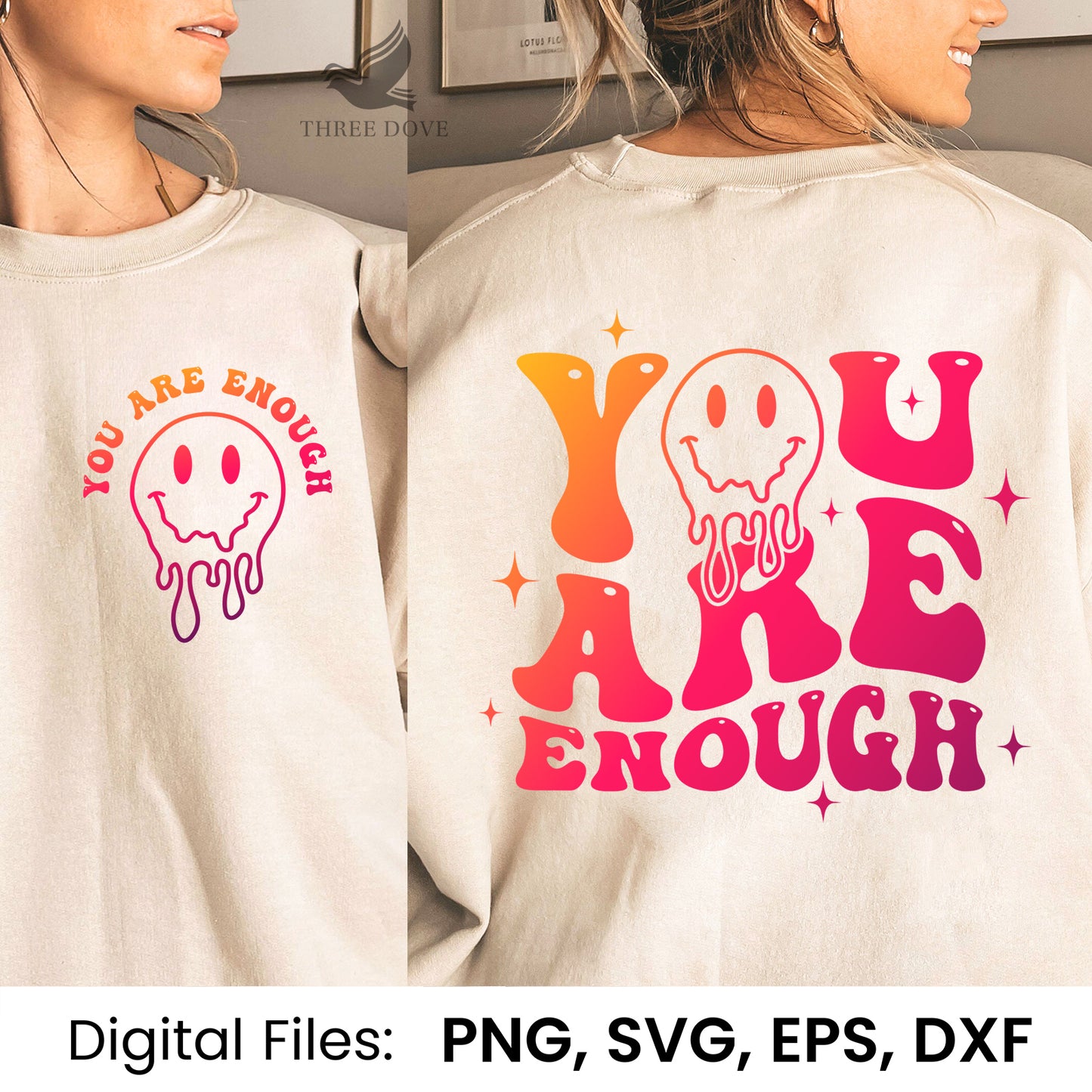 you are enough color retro wavy svg