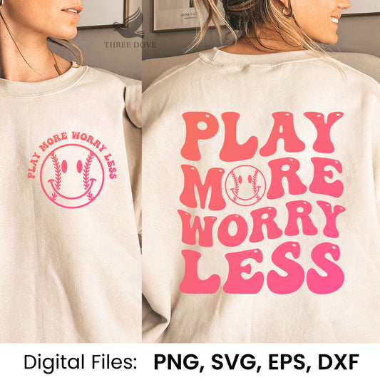 Play more worry less Wavy SVG