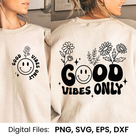 Good vibes only Retro Wavy SVG