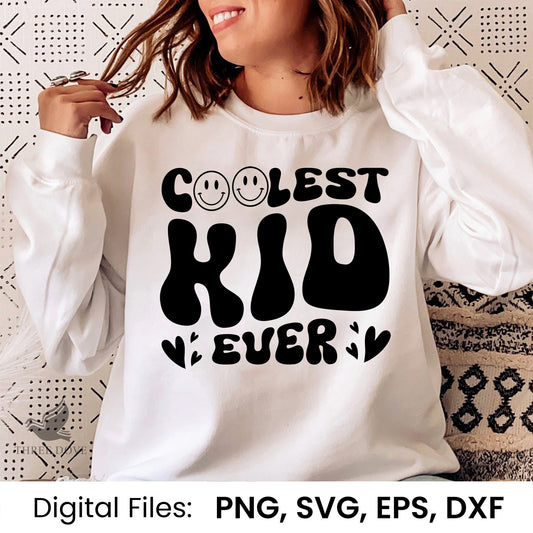 Coolest kid ever Retro Wavy SVG