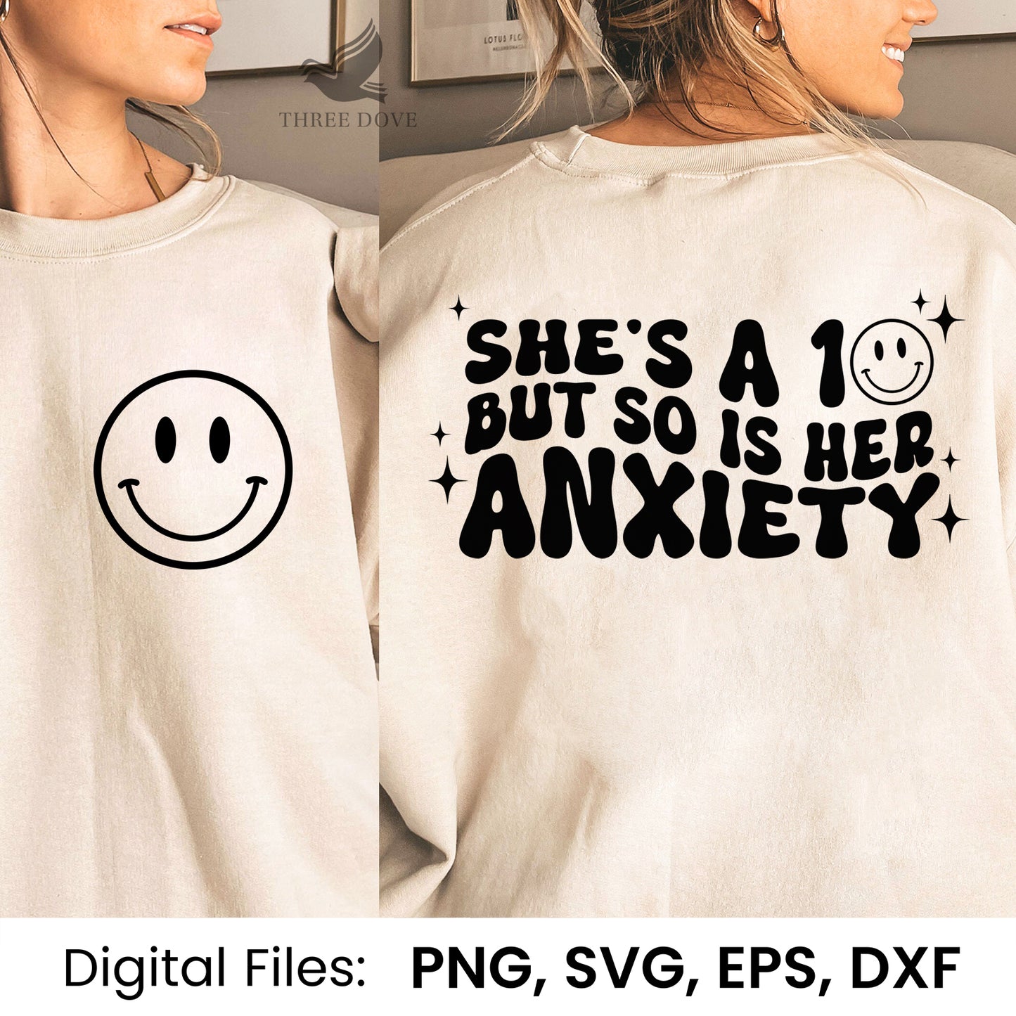 she is a 10 but so is her anxiety retro wavy svg