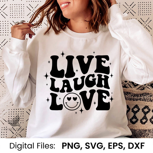 Live Laugh Love Retro Wavy SVG