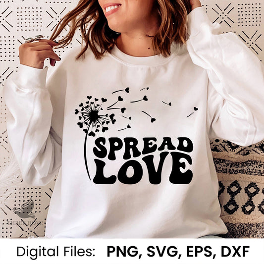 Spread Love Retro Wavy SVG