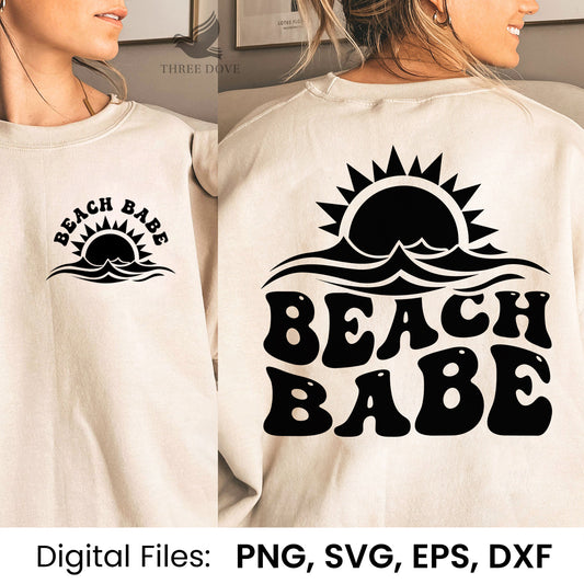 Beach Babe Retro Wavy SVG