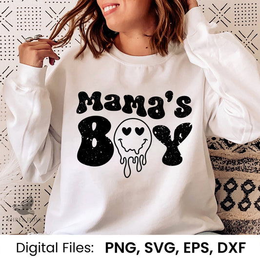 Mama's Boy Retro Wavy SVG