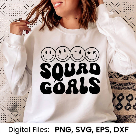 Squad Goals Retro Wavy SVG