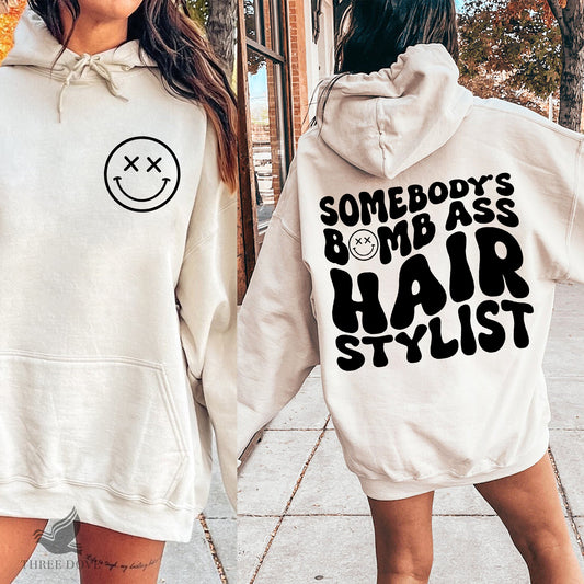 Somebody's bomb ass hair stylist Retro Wavy SVG