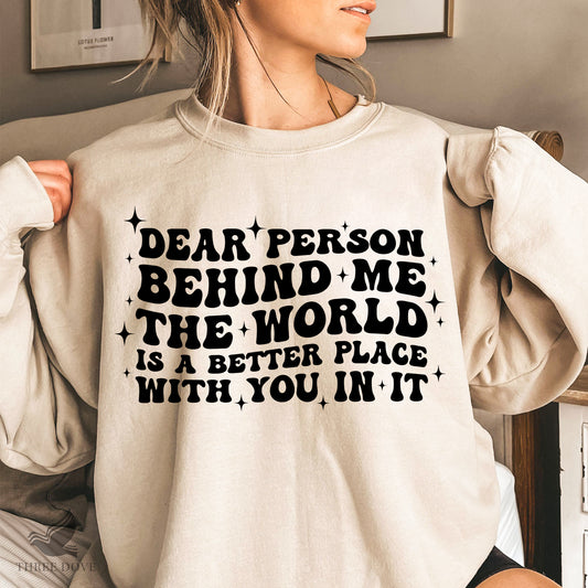 Dear person behind me Retro Wavy SVG