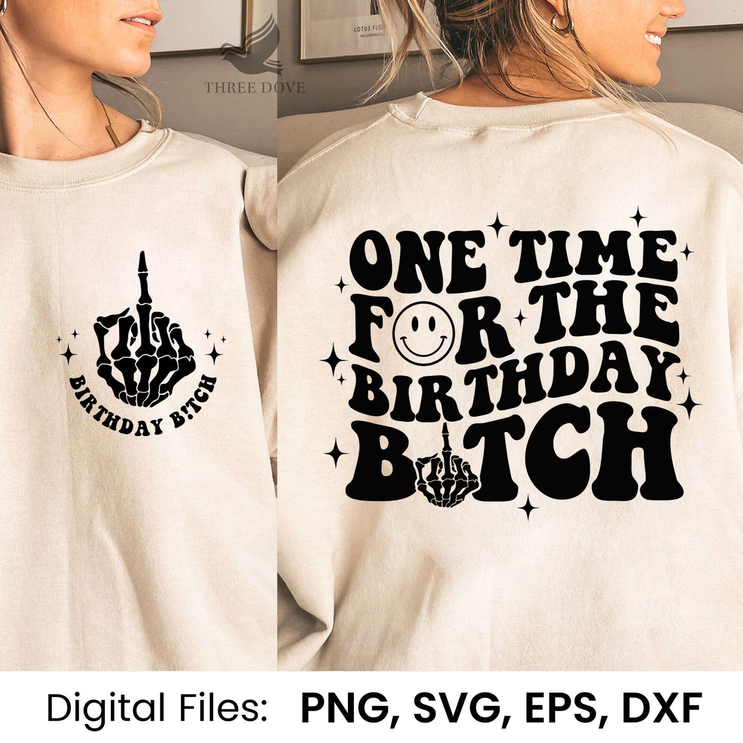 one time for the birthday bitch retro wavy svg