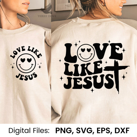 Love Like Jesus Retro Wavy SVG