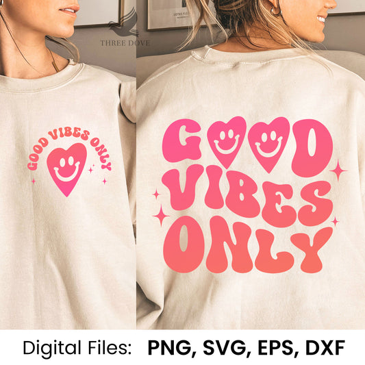 Good vibes only Color Retro Wavy SVG