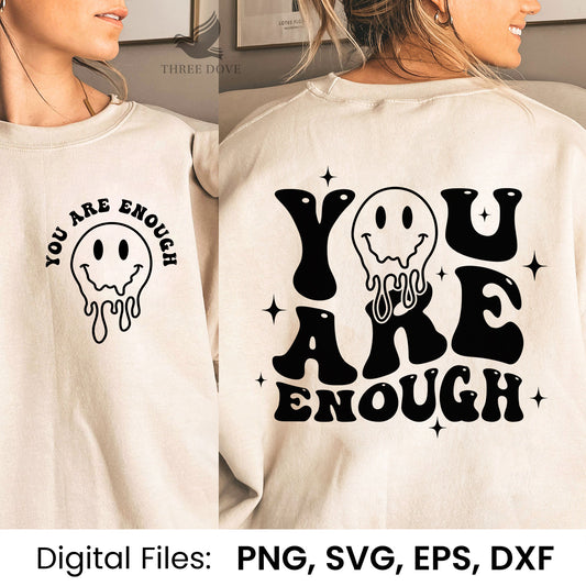 You are enough Retro Wavy SVG