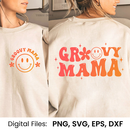 Groovy Mama Retro Wavy SVG