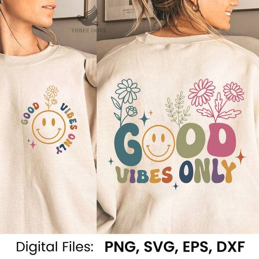 Good Vibes Only Color Retro Wavy SVG_3