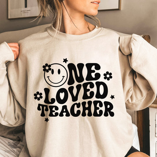 One loved teacher Retro Wavy SVG