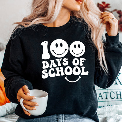 100 Days of School Retro Wavy SVG