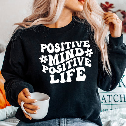 Positive Mind Positive Life Retro Wavy SVG