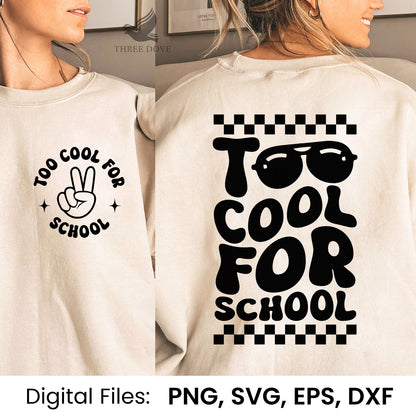 Too cool for school Retro Wavy SVG