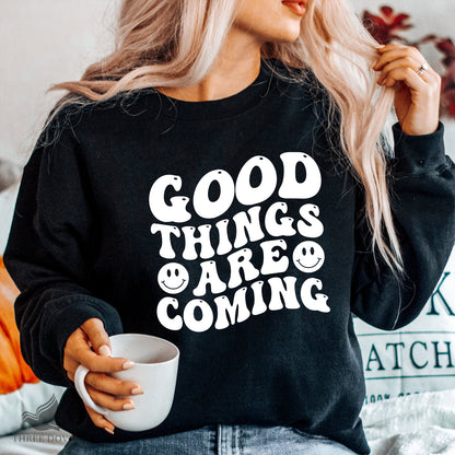 Good things are coming Retro Wavy SVG