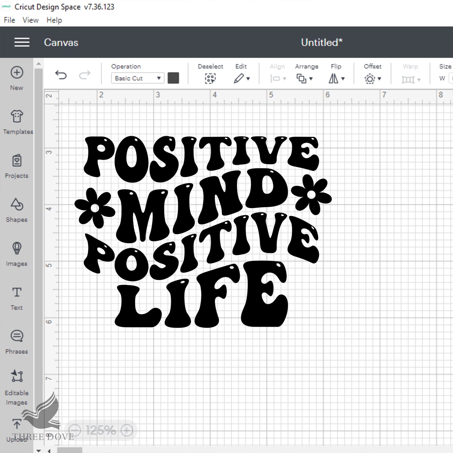 positive mind positive life retro wavy svg