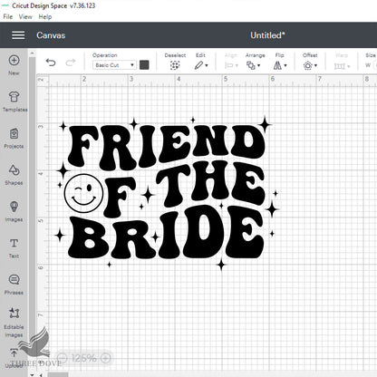 Friend of the bride Retro Wavy SVG