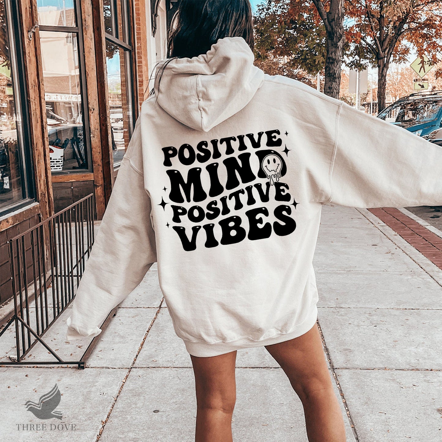 positive mind positive vibes retro wavy svg