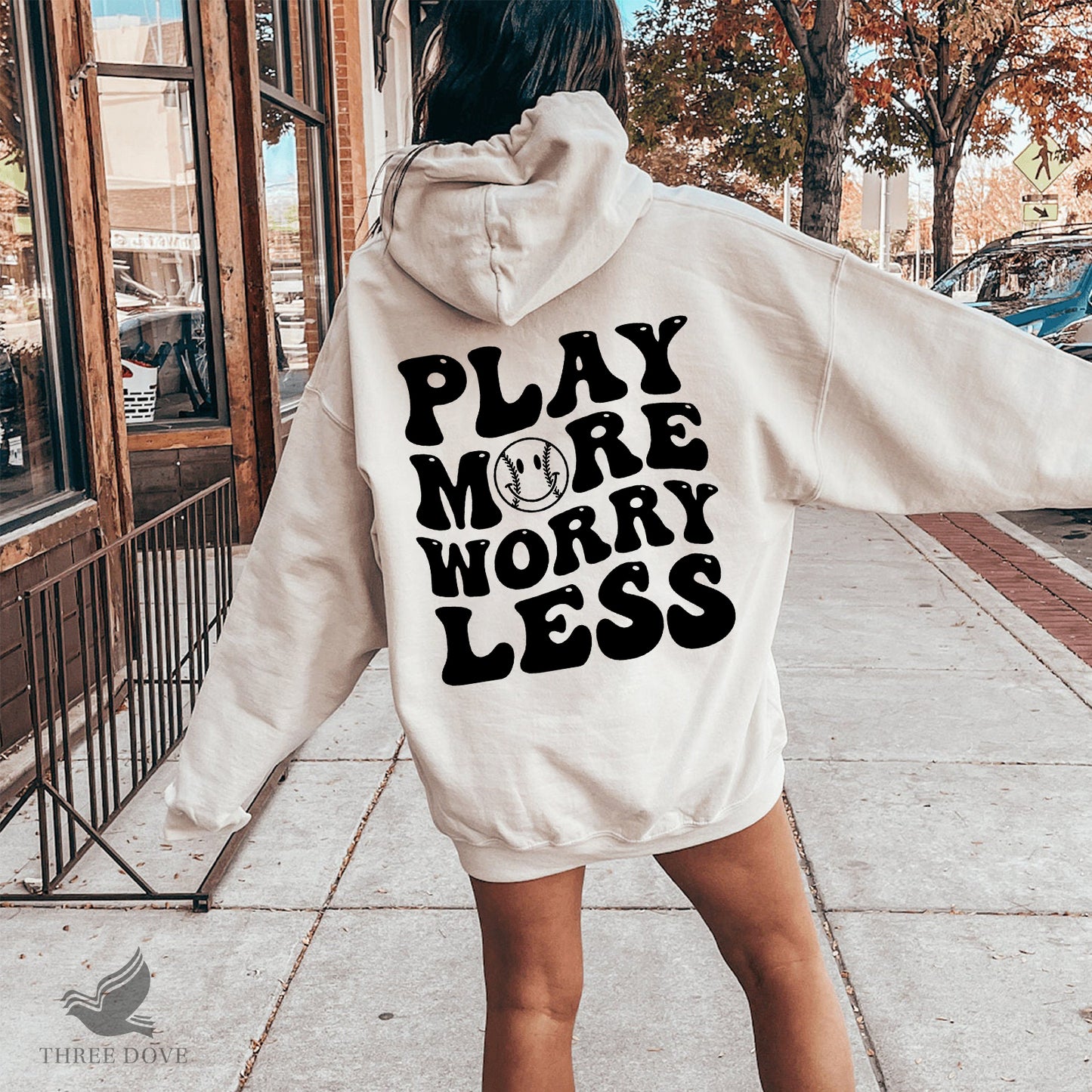 play more worry less retro wavy svg