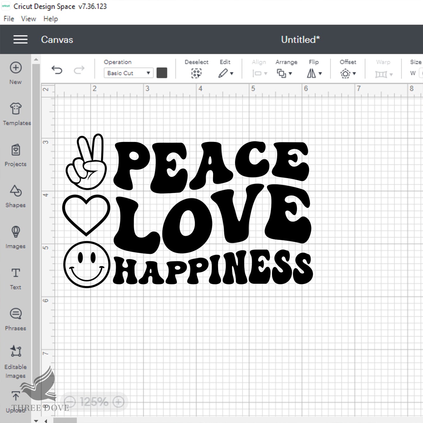 peace love happiness retro wavy svg