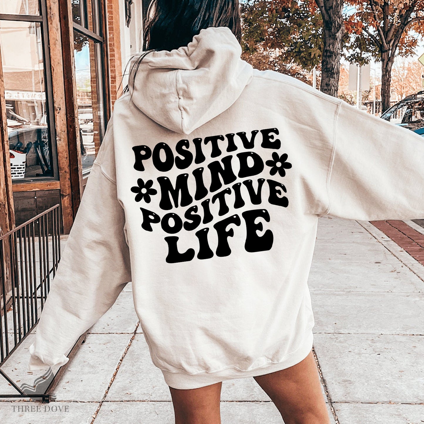 positive mind positive life retro wavy svg