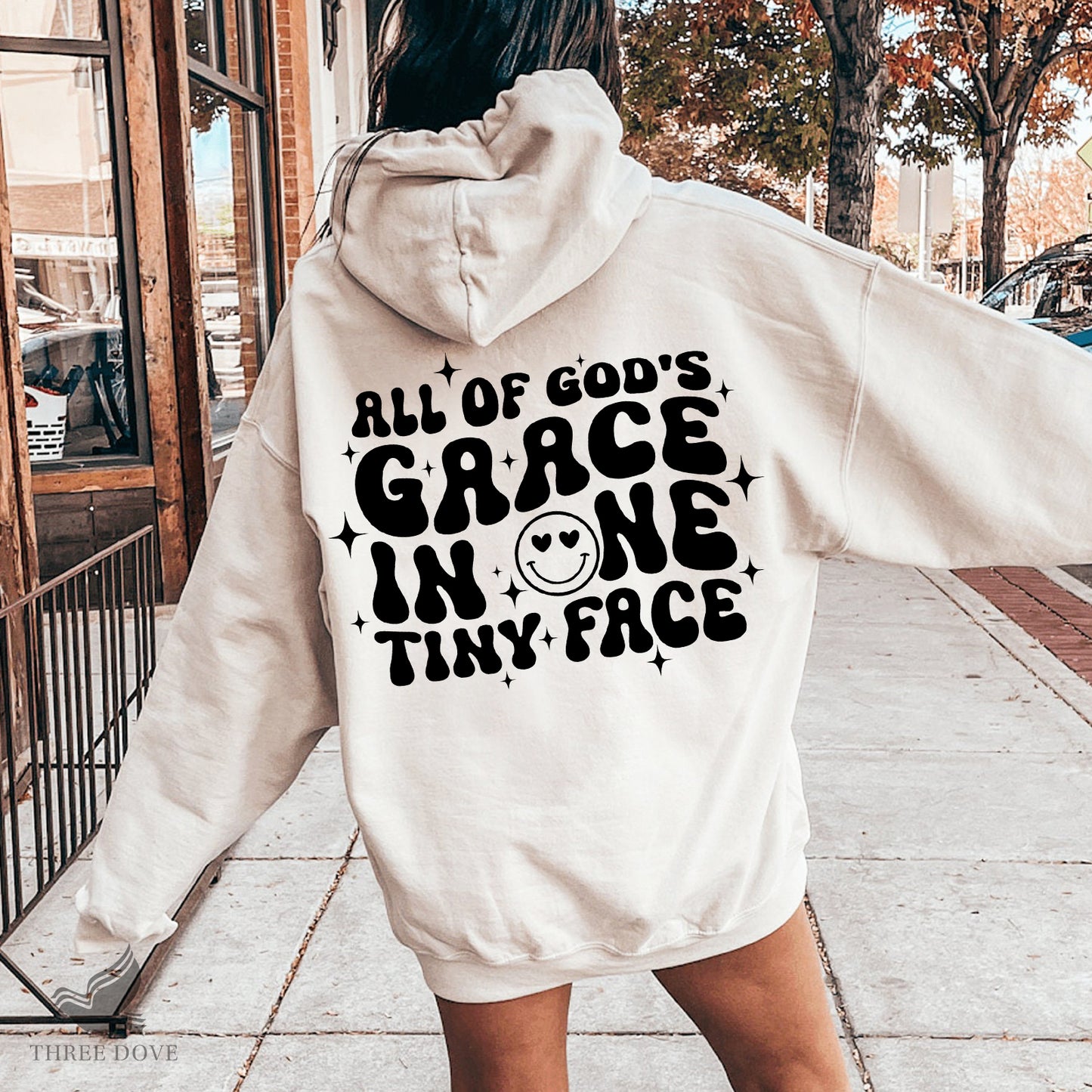 all of god's grace in one tiny face retro wavy svg