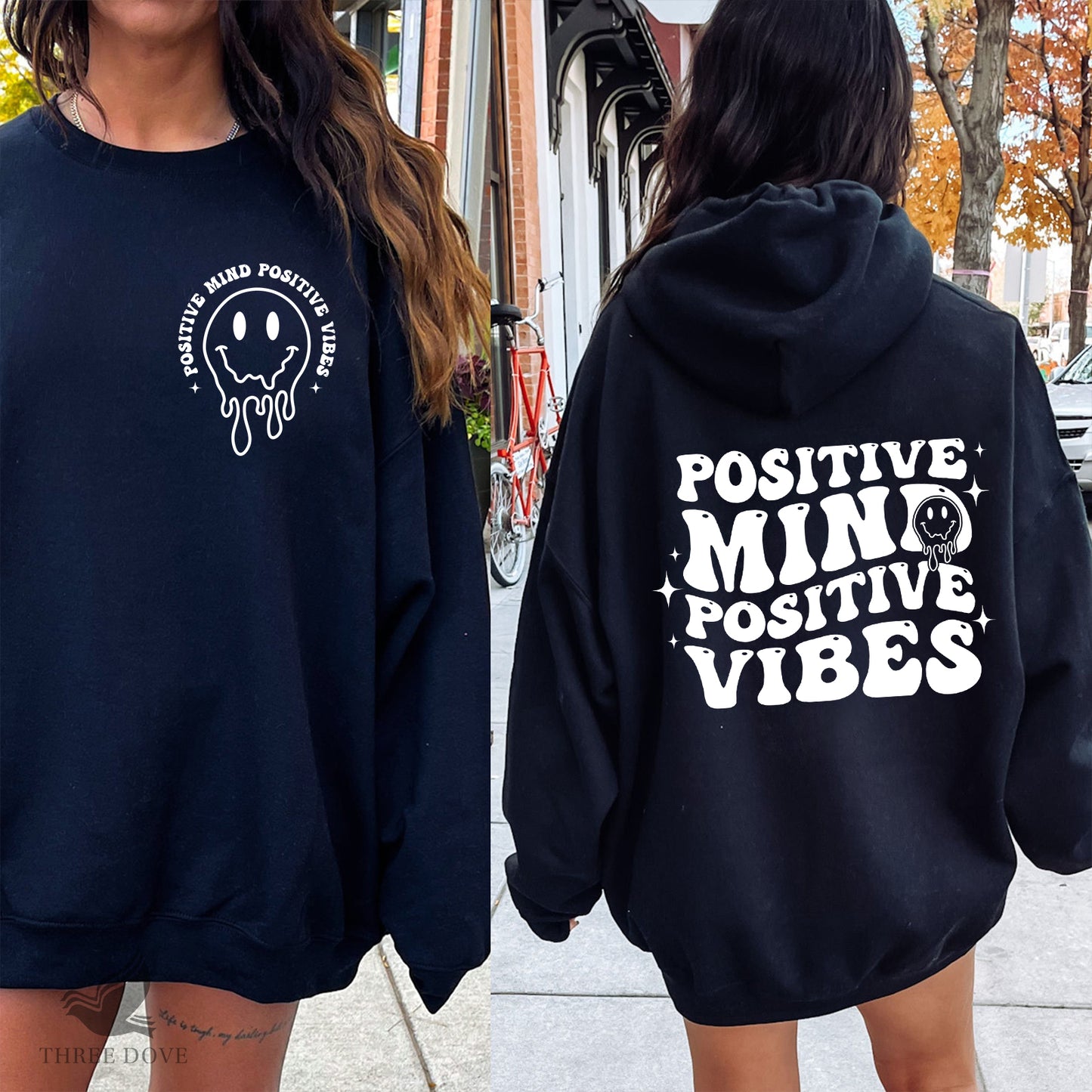 positive mind positive vibes retro wavy svg