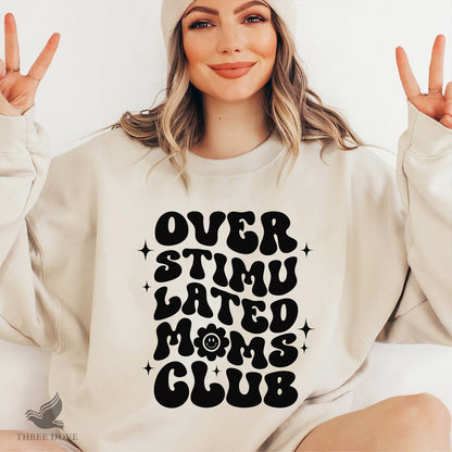 Overstimulated Moms Club Retro Wavy SVG