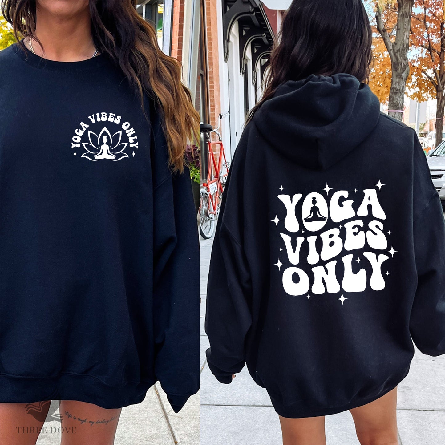 yoga vibes only retro wavy svg