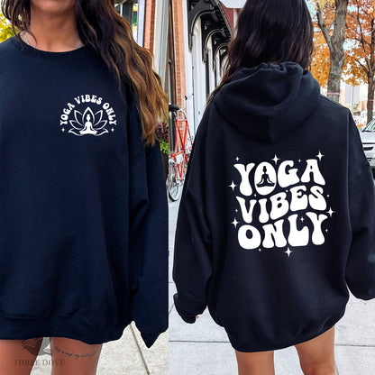 Yoga Vibes Only Retro Wavy SVG