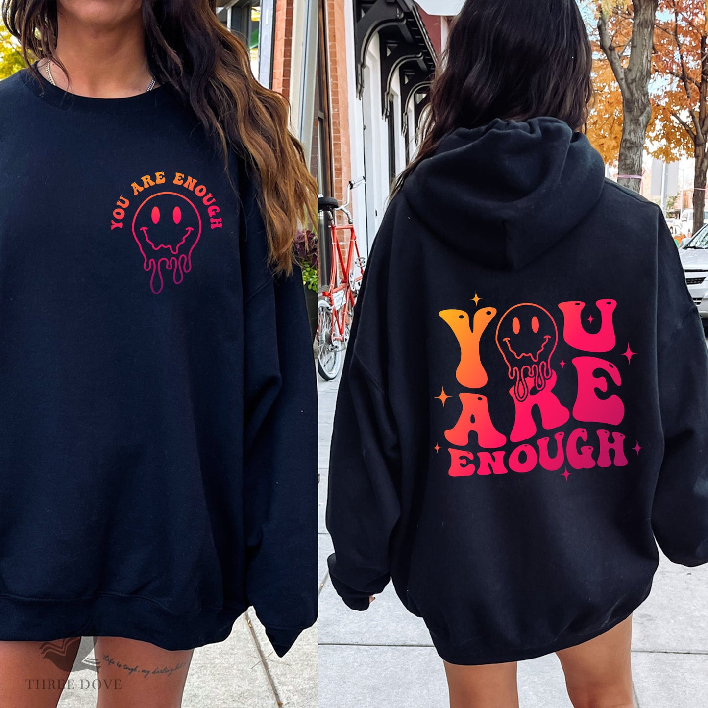 you are enough color retro wavy svg