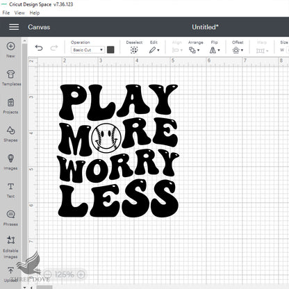 Play more worry less Retro Wavy SVG