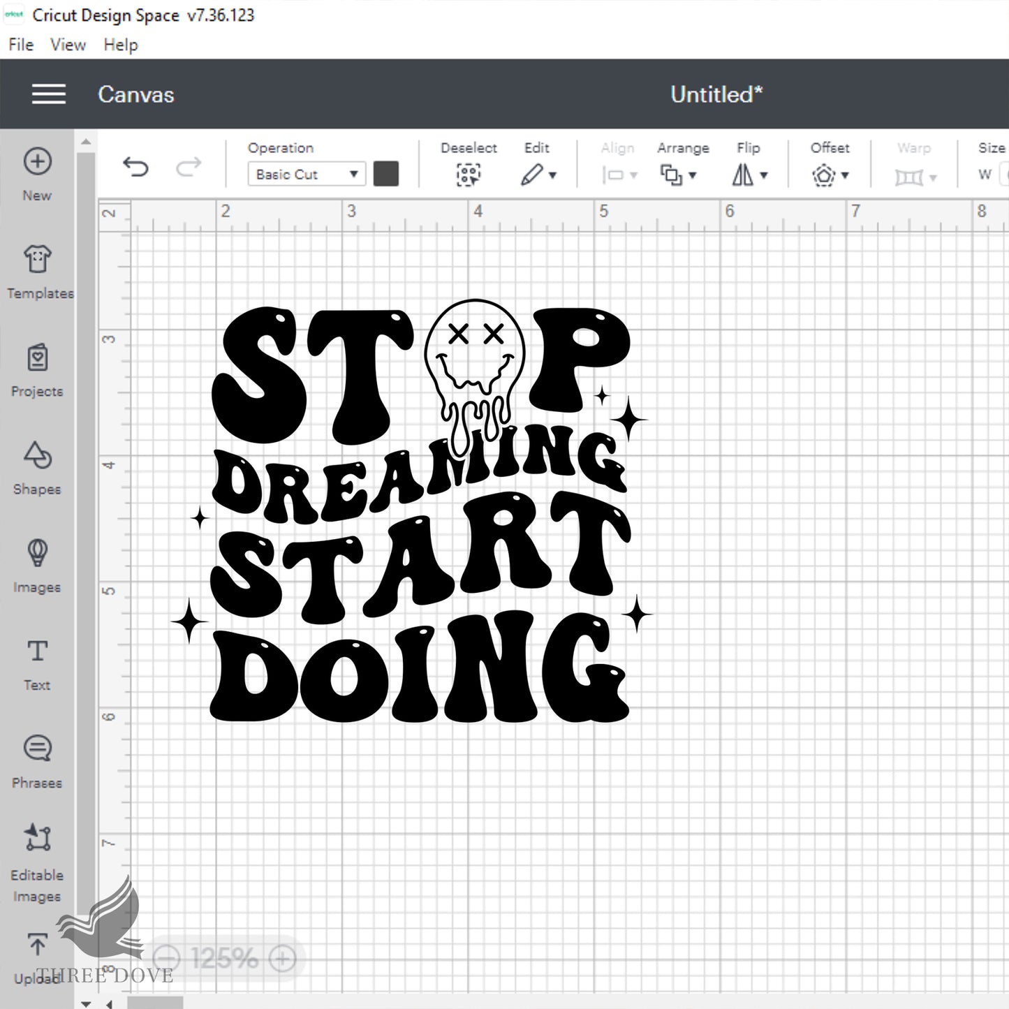 stop dreaming start doing retro wavy svg