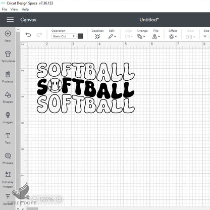 Softball Wavy SVG