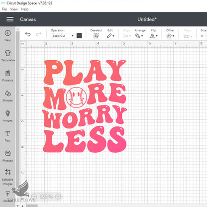 Play more worry less Wavy SVG