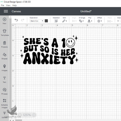 She is a 10 but so is her anxiety Retro Wavy SVG