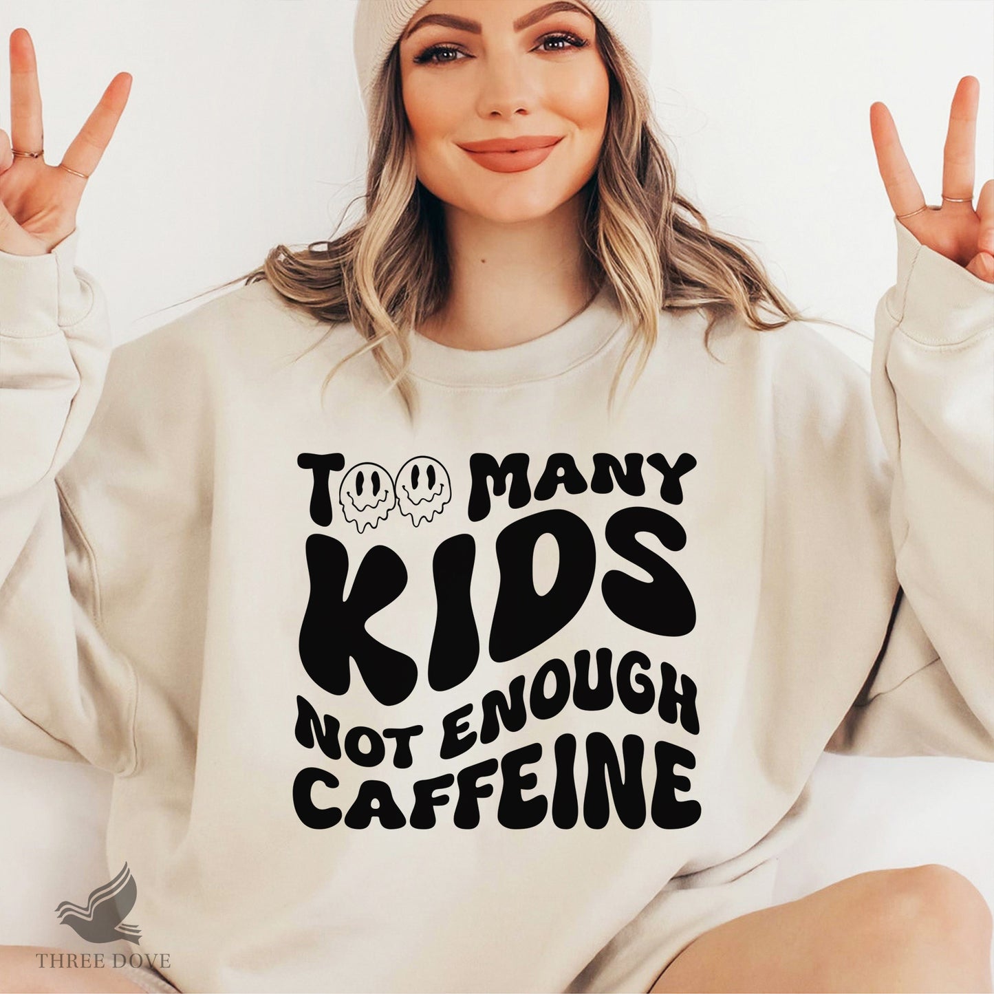 too many kids not enough caffeine retro wavy svg