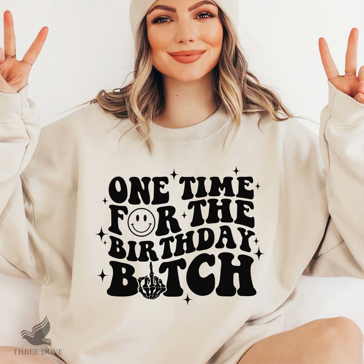 one time for the birthday bitch retro wavy svg