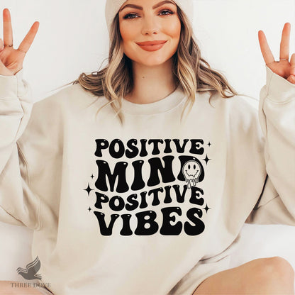 Positive Mind Positive Vibes Retro Wavy SVG