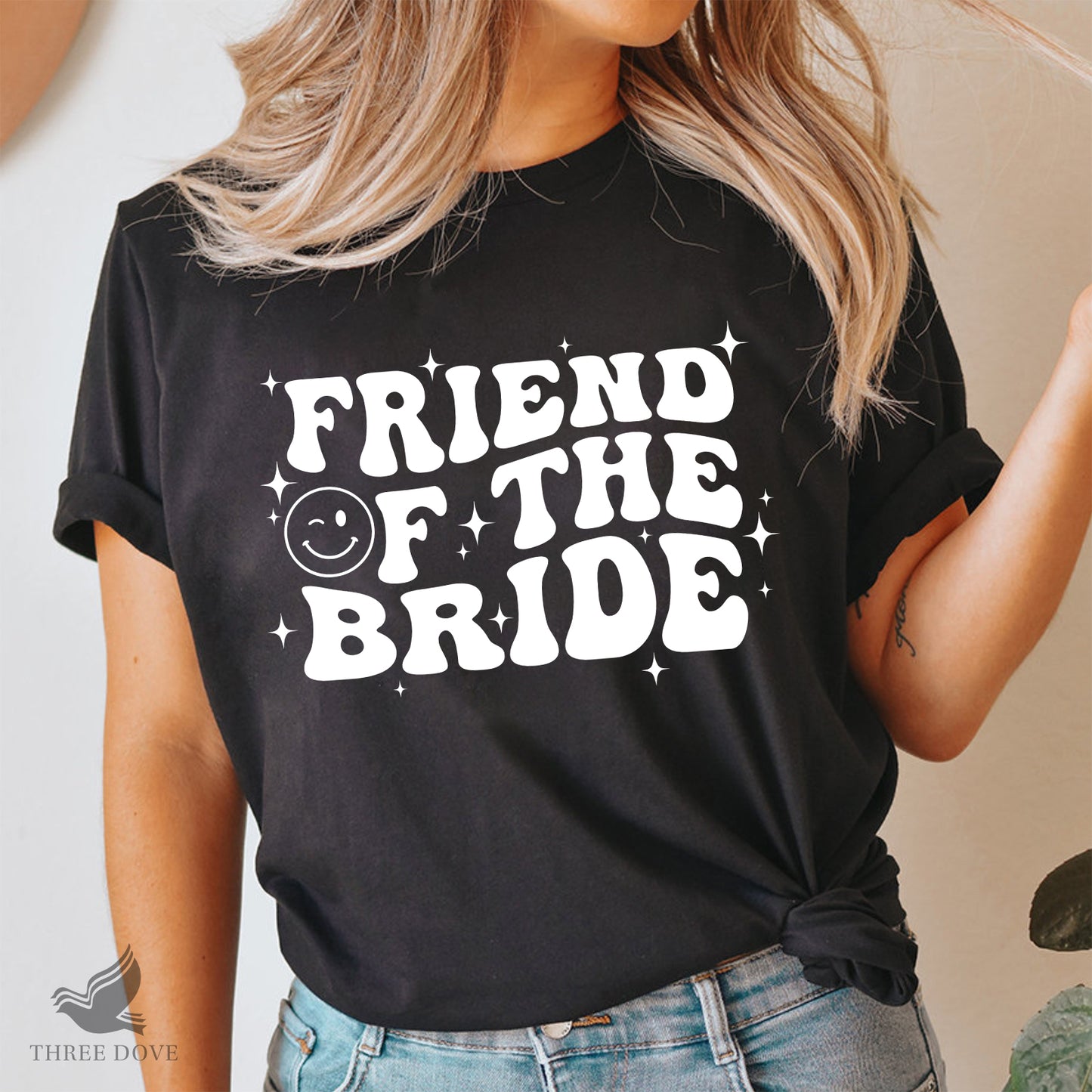 friend of the bride retro wavy svg