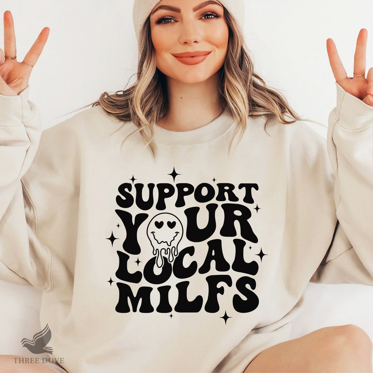 support your local milfs retro wavy svg