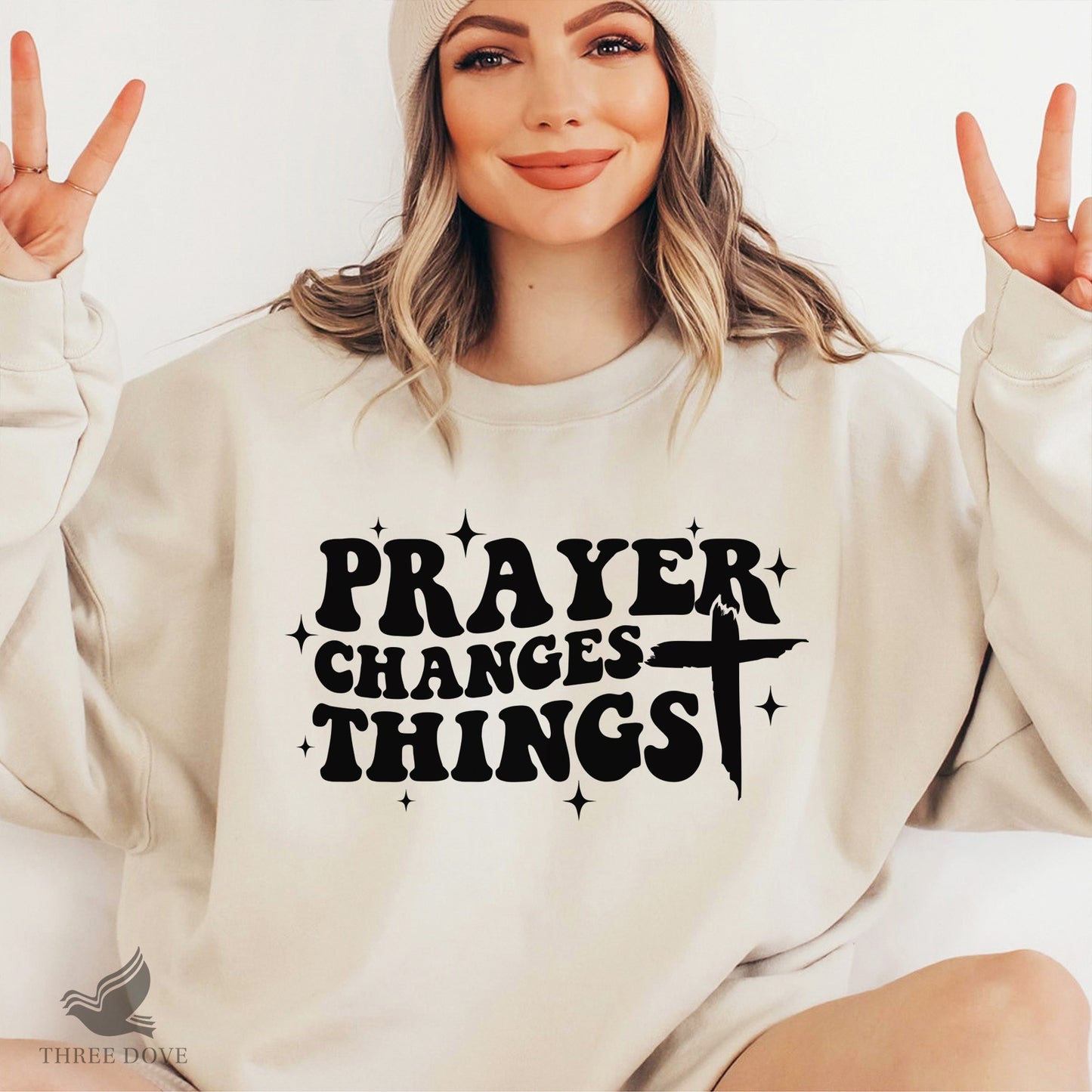 prayer changes things retro wavy svg