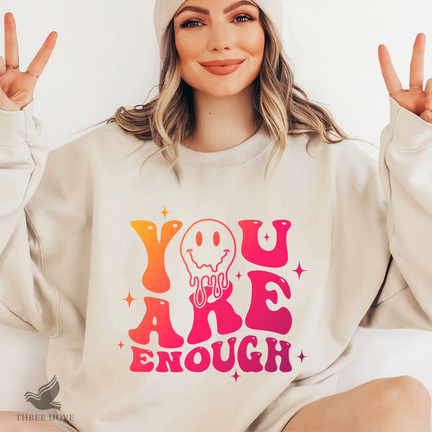 you are enough color retro wavy svg